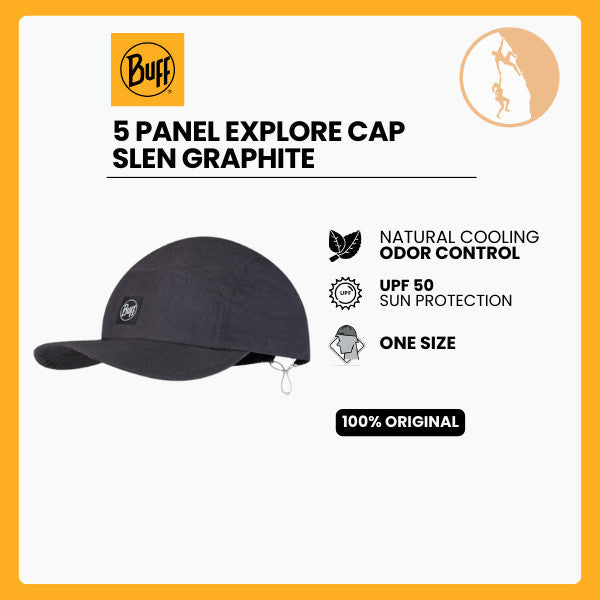 BUFF 5 Panel Explore Cap Slen Graphite  - Topi Hiking/Adventure/Original