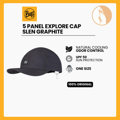 BUFF 5 Panel Explore Cap Slen Graphite  - Topi Hiking/Adventure/Original