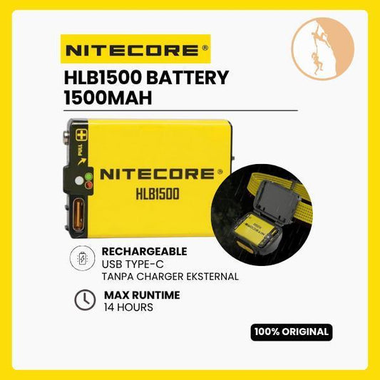 Nitecore Battery for UT27 HA23 UHE Pack Rechargeable - HLB1500 Yellow