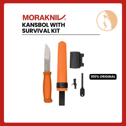 Pisau Morakniv Kansbol with Survival Kit - Bushcraft Stainless Steel