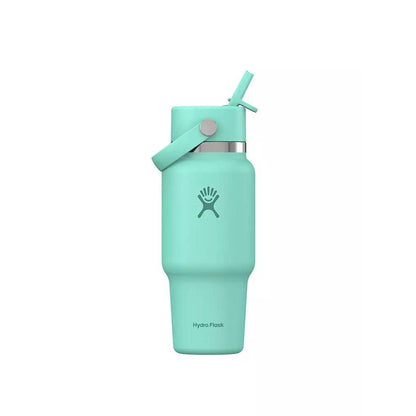 Botol Minum/Tumbler Berpergian - Hydro Flask Wide Mouth Flex Straw Cap Travel Bottle 24oz (Mermaid Green)