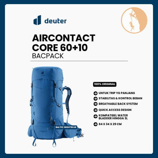 Tas Ransel Gunung Backpack Unisex - Deuter Aircontact Core 60+10