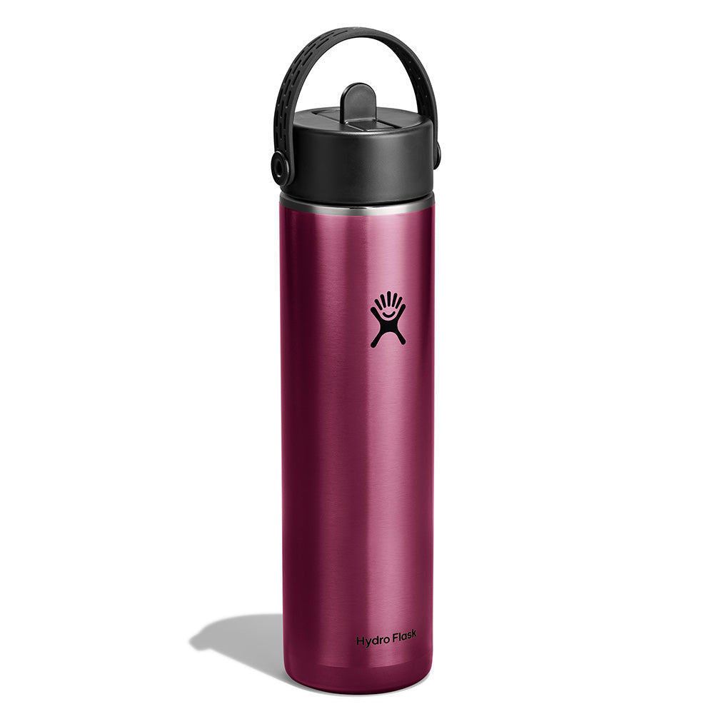 Botol Minum/Tumbler Ringan - Hydro Flask Lightweight Wide Mouth Flex Straw Cap 24oz/709ml (Garnet Red)