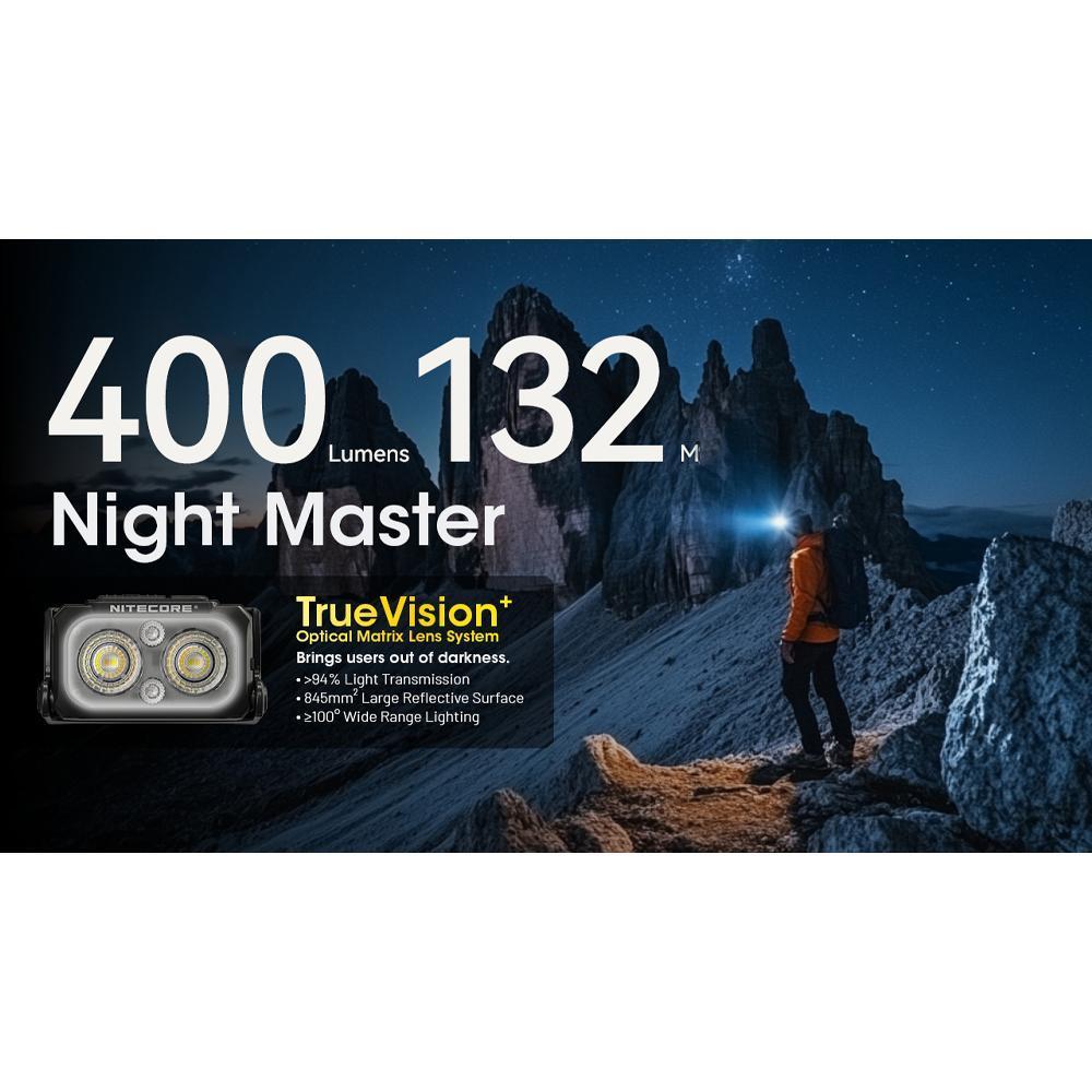 Nitecore Headlamp NU25 MCT 700mAh 400 Lumens - Black