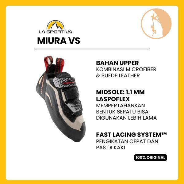 Sepatu Climbing / Panjat Tebing Wanita - La Sportiva Miura VS Woman (New Model) White/Cherry Tomato