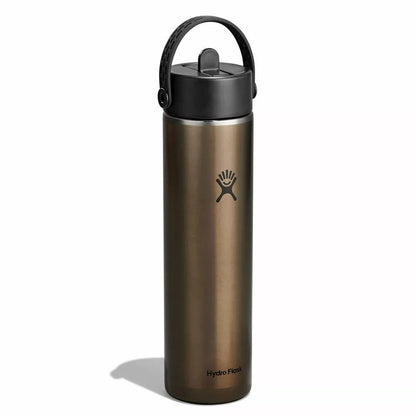Botol Minum/Tumbler Ringan - Hydro Flask Lightweight Wide Mouth Flex Straw Cap 24oz/709ml (Obsidian)