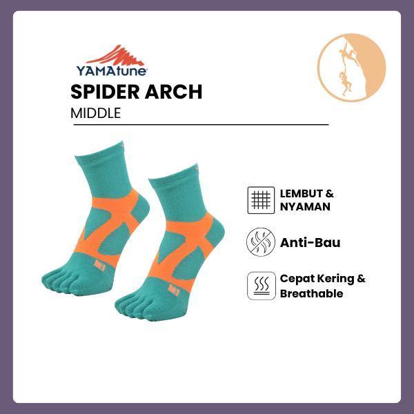 Kaos Kaki YAMAtune - Spider Arch Middle - 5 Toe Anti-Slip Dots