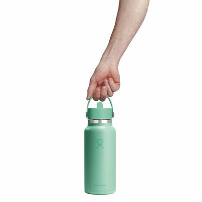 Botol Minum/Tumbler Berpergian - Hydro Flask Wide Mouth with Flex Straw Cap 32oz (Mermaid Green)