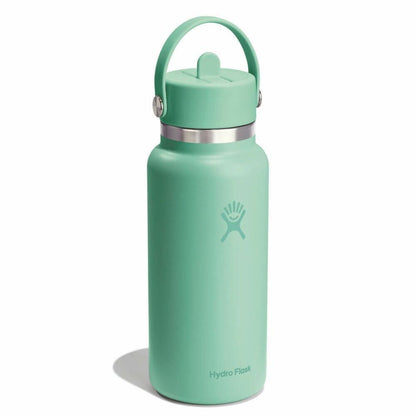 Botol Minum/Tumbler Berpergian - Hydro Flask Wide Mouth with Flex Straw Cap 32oz (Mermaid Green)