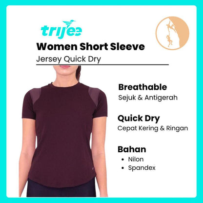 Trijee ES Top Mesh Women Short Sleeve / Lengan Pendek - Jersey Quick Dry Fit Wanita