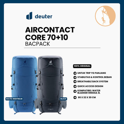 Tas Ransel Gunung Backpack Unisex - Deuter Aircontact Core 70+10