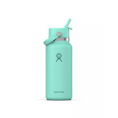 Botol Minum/Tumbler Berpergian - Hydro Flask Wide Mouth with Flex Straw Cap 32oz (Mermaid Green)