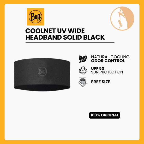 Buff Original CoolNet UV Wide Headband Solid Black