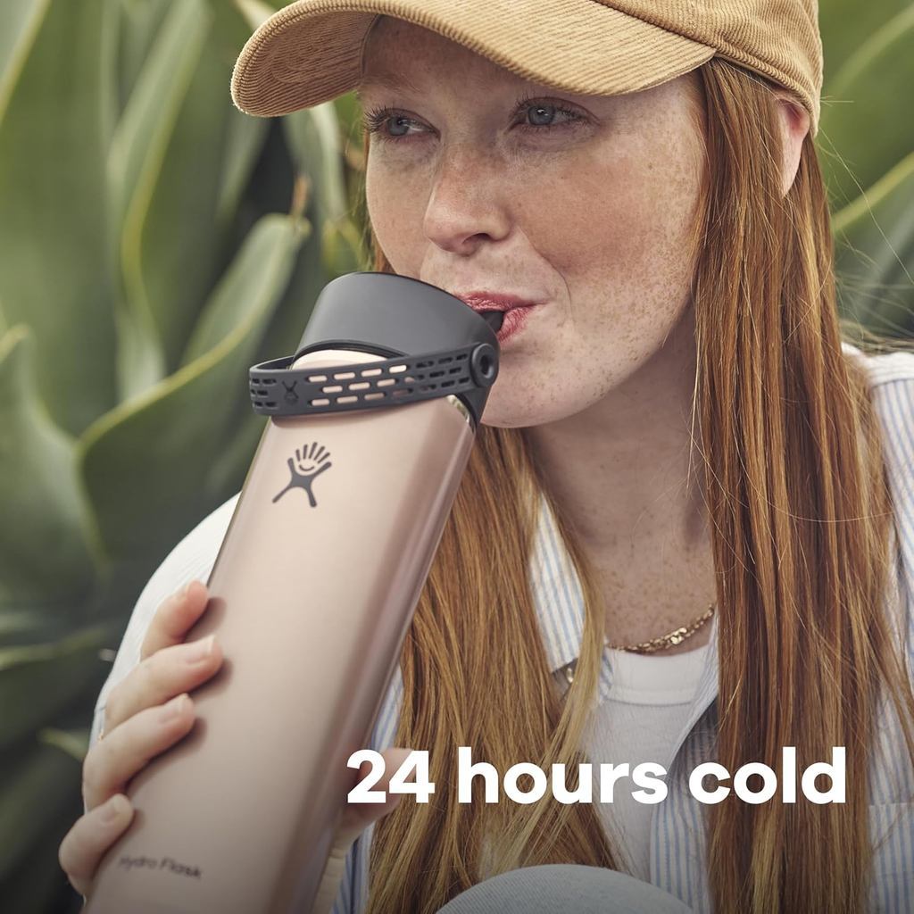 Botol Minum/Tumbler Ringan - Hydro Flask Lightweight Wide Mouth Flex Straw Cap 32oz/946ml (Garnet Red)