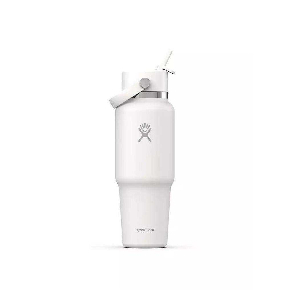 Botol Minum/Tumbler Berpergian - Hydro Flask Wide Mouth Flex Straw Cap Travel Bottle 32oz (White 2.0)