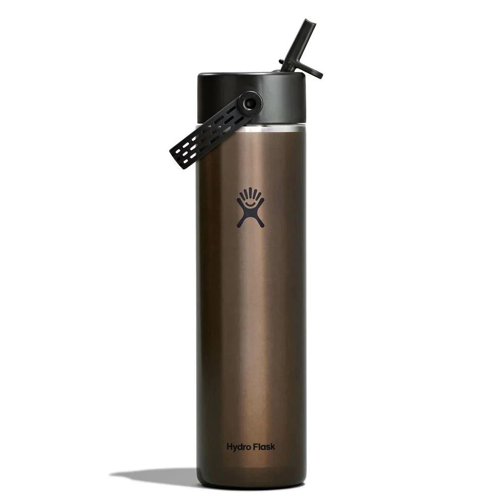 Botol Minum/Tumbler Ringan - Hydro Flask Lightweight Wide Mouth Flex Straw Cap 24oz/709ml (Obsidian)