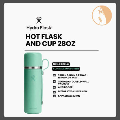 Botol Minum/Tumbler/Termos - Hydro Flask Hot Flask and Cup 28oz/828ml (Mermaid Green)