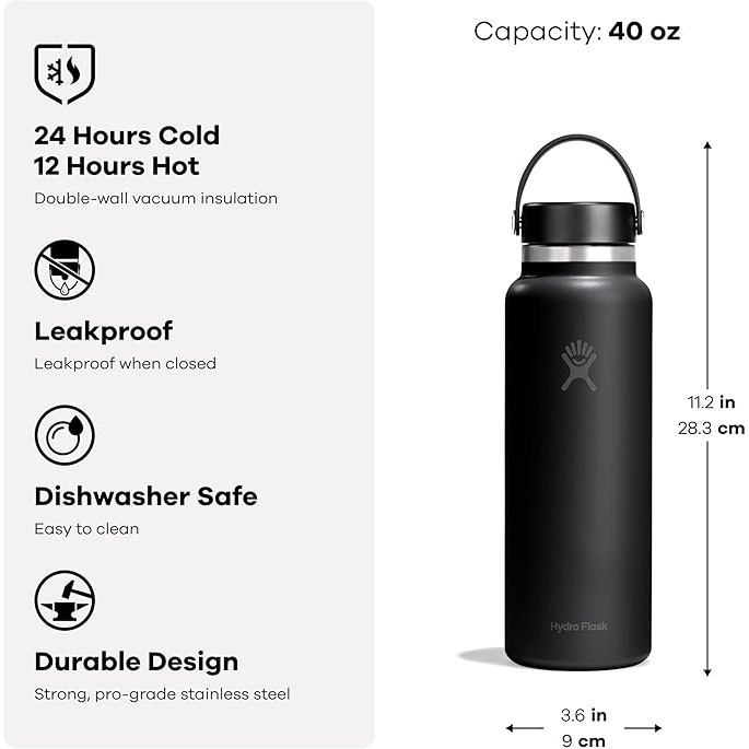 Botol Minum/Tumbler Stainless Steel - Hydro Flask Wide Mouth Flex Cap 40oz/1183ml (Mermaid Green)