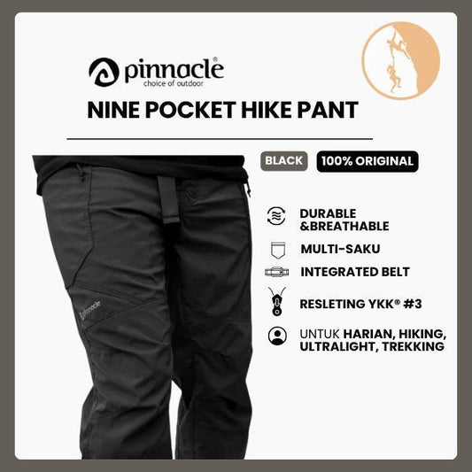 Celana Gunung/Kargo Pria - Pinnacle Nine Pocket Hike Pant (Black)