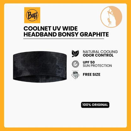 Buff Original Coolnet UV Wide Headband Bonsy Graphite