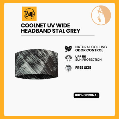 Buff Original Coolnet UV Wide Headband Stal Grey
