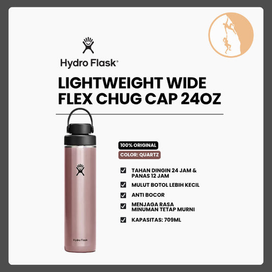Botol Minum/Tumbler Stainless Steel - Hydro Flask Lightweight Wide Flex Chug Cap 24oz/709ml (Quartz)