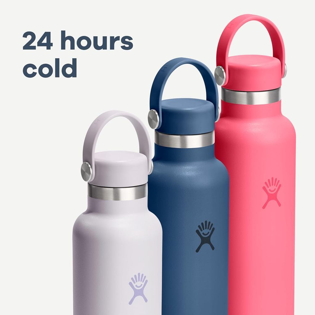 Botol Minum/Tumbler Ringan - Hydro Flask Standard Mouth Flex Cap 21oz/621ml (Black 2.0)