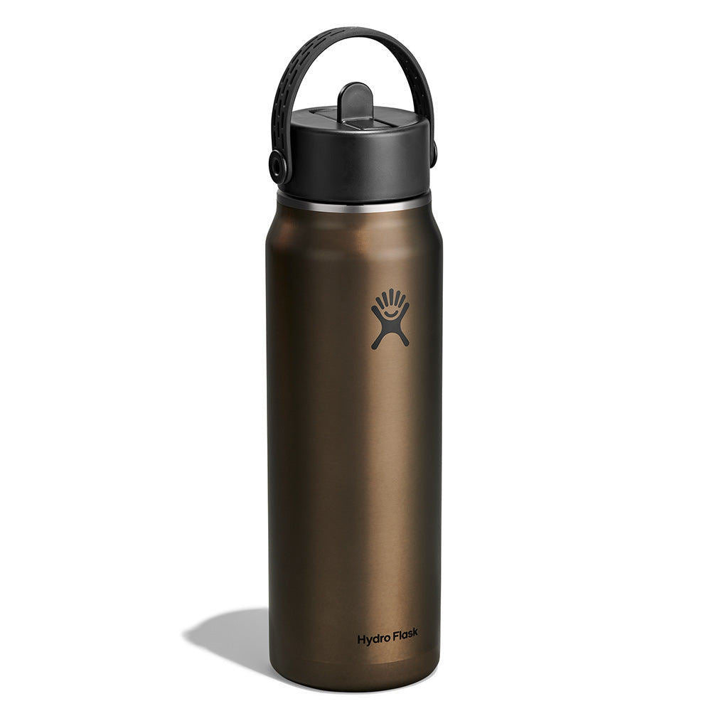 Botol Minum/Tumbler Ringan - Hydro Flask Lightweight Wide Mouth Flex Straw Cap 32oz/946ml (Obsidian)