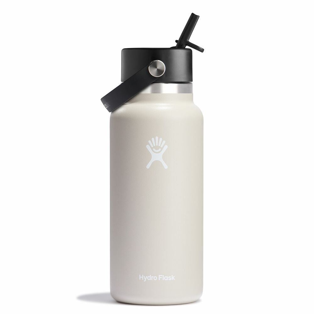 Botol Minum/Tumbler Berpergian - Hydro Flask Wide Mouth with Flex Straw Cap 32oz (Oat)