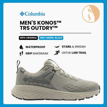 Sepatu Lari Trail Running Pria - Columbia Men's Konos™ TRS OutDry™ Shoe (Grey Green, Black)