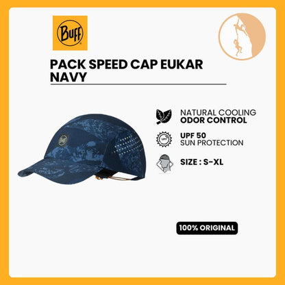 Buff Original Pack Speed Cap Eukar Navy (Foldable) - Topi Lari Trail/Hiking