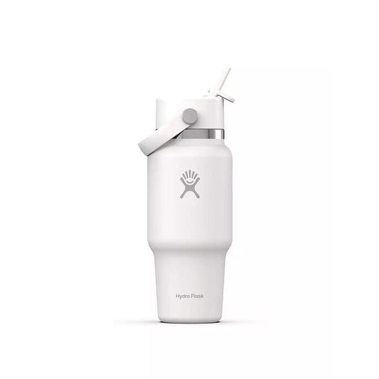 Botol Minum/Tumbler Berpergian - Hydro Flask Wide Mouth Flex Straw Cap Travel Bottle 24oz (White 2.0)