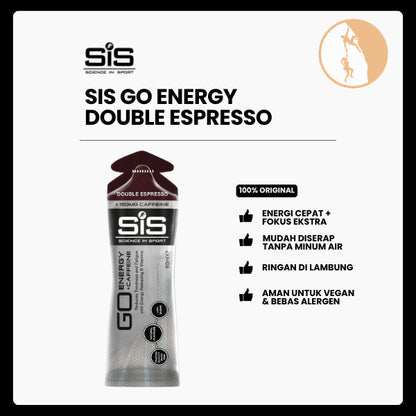 Gel Energi Cepat untuk Lari & Sepeda - SiS Go Energy + Caffeine Double Espresso