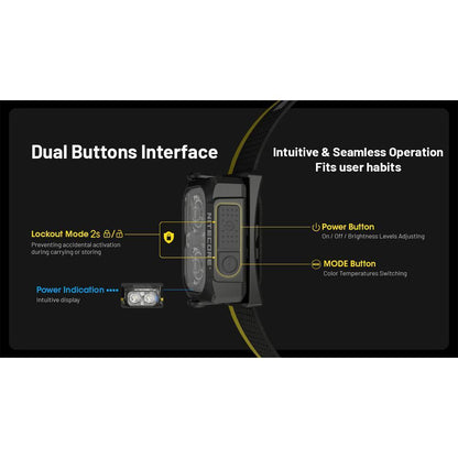 Nitecore Headlamp NU25 MCT 700mAh 400 Lumens - Black