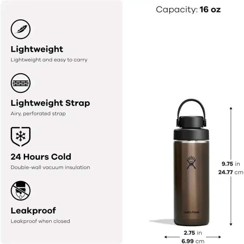 Botol Minum/Tumbler Stainless Steel - Hydro Flask Lightweight Wide Flex Chug Cap 16oz/473ml (Garnet Red)