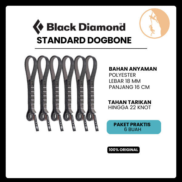 Black Diamond Standard Dogbone 16cm 6-Pack - Sling/Alat Panjat Tebing