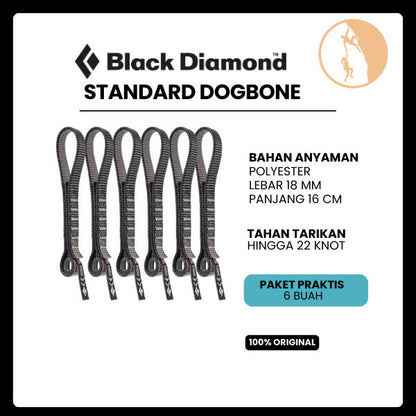 Black Diamond Standard Dogbone 16cm 6-Pack - Sling/Alat Panjat Tebing