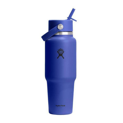 Botol Minum/Tumbler Berpergian - Hydro Flask Wide Mouth Flex Straw Cap Travel Bottle 32oz (Capri Blue)