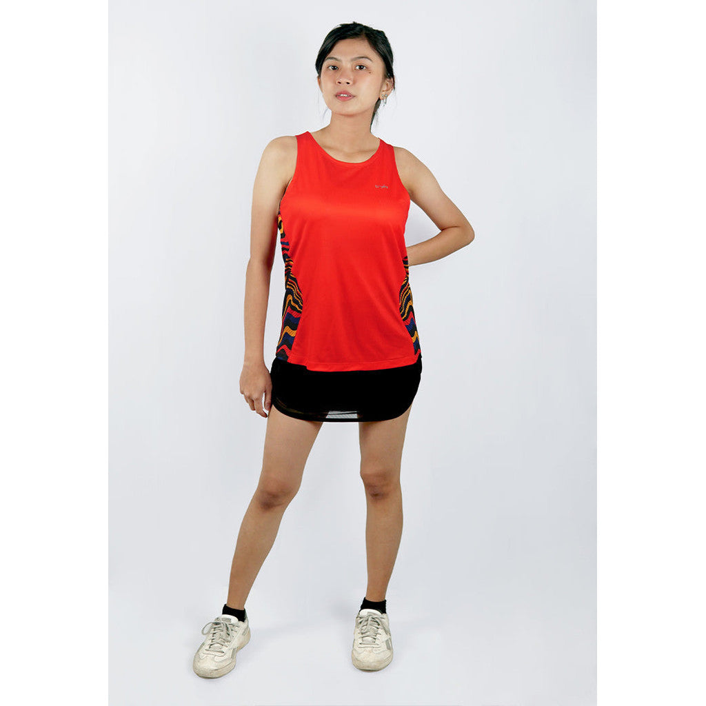 Trijee  Messina II (Red Wavy) - Women Racerback /Tank Top/Jersey Sleeveless