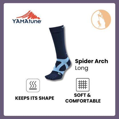 Kaos Kaki YAMAtune - Spider Arch Long - 5 Toe Anti-Slip Dots