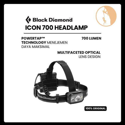 Black Diamond ICON 700 Headlamp - Senter Kepala Original Import