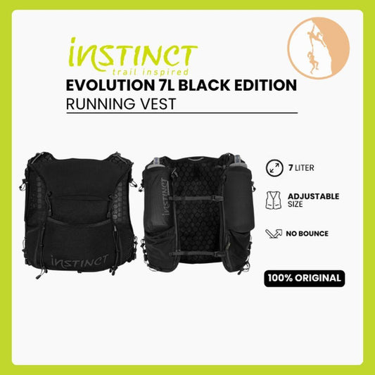Instinct Evolution 7L (Black Edition) + 2 Softflasks / Rompi Lari - Trail Running Hydration Pack