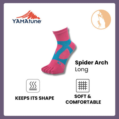 Kaos Kaki YAMAtune - Spider Arch Short - 5 Toe Anti-Slip Dots