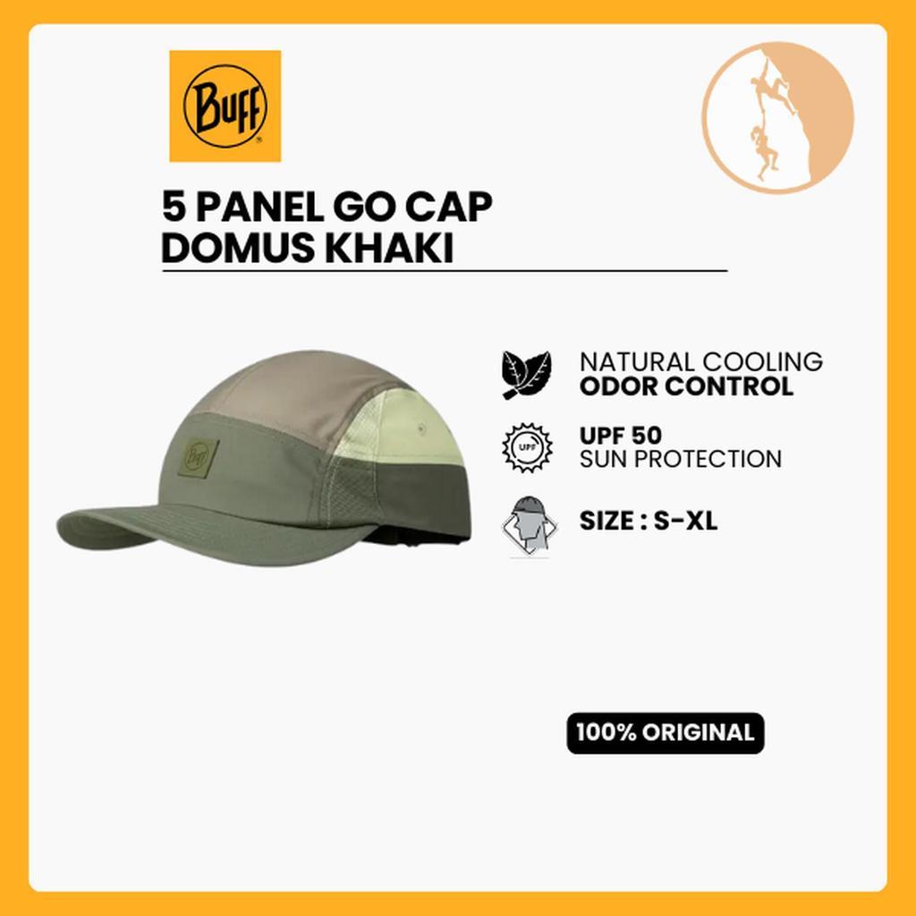 Buff 5 Panel Go Cap Domus Khaki - Topi Lari/Trail Running