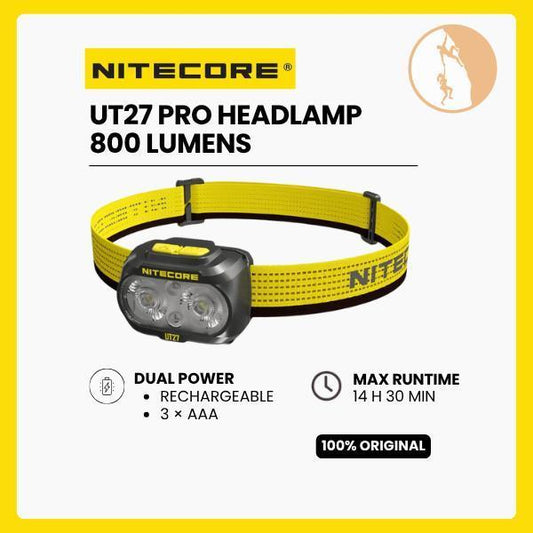 Nitecore Headlamp UT27 Pro 800 Lumens - Yellow Black