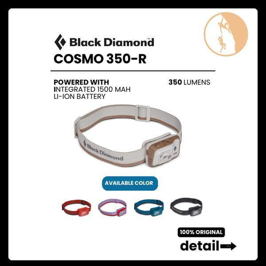Senter Kepala - Black Diamond Cosmo 350-R Rechargeable Headlamp