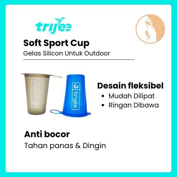 Trijee Soft Sport Cup - Gelas Silicon Untuk Olahraga/Camping/Hiking/Outdoor