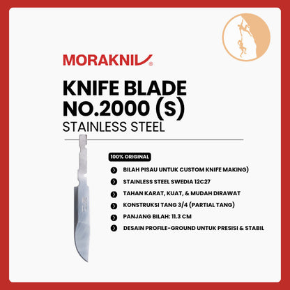 Bilah Pisau Stainless Steel - Morakniv Knife Blade No.2000 (S)