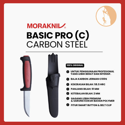 Pisau Carbon Steel Bushcraft/Pertukangan/Crafting - Morakniv PRO (C)