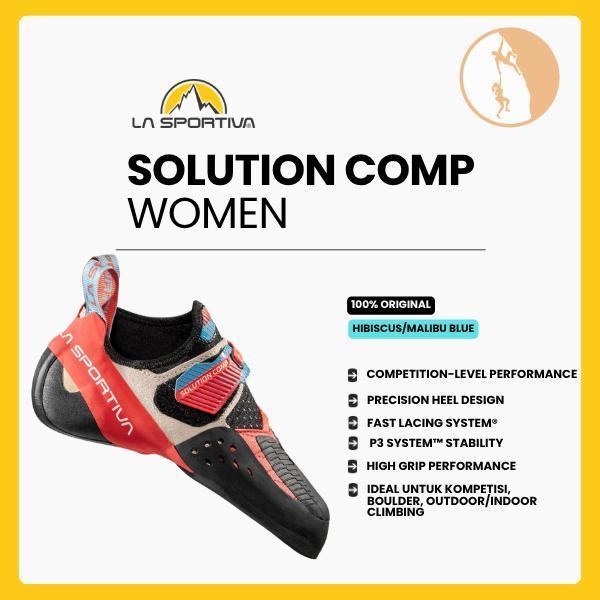 Sepatu Panjat Tebing Wanita - La Sportiva Solution Comp Woman (Hibiscus/Malibu Blue) - Kompetisi/Bouldering/Indoor Climbing/Sport Climbing